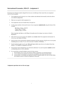 International Economics Assignment: Trade, Tariffs, Welfare