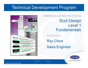 Duct Design Fundamentals: Level 1 Presentation