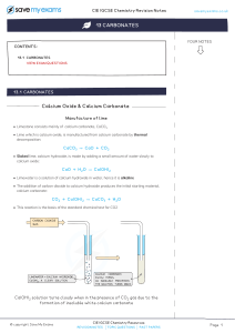 IGCSE Chemistry Revision Notes: Carbonates