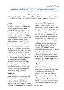 Lichen & Capybara Adaptations to Humidity