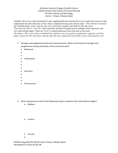 Anatomy & Physiology Exam Review Sheet