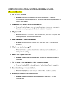 Investment Banking Interview Questions & Answers