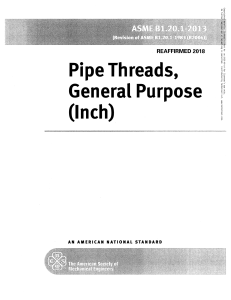 Pipe Thread Standard: ASME B1.20.1-2013 (Inch)