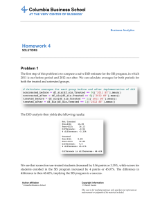 Business Analytics Homework 4 Solutions