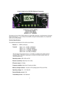 X1M PRO Transceiver User Guide