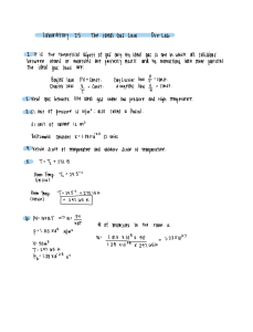 Ideal Gas Law Lab Pre-Lab Notes