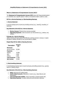 Statement of Comprehensive Income (SCI) Module