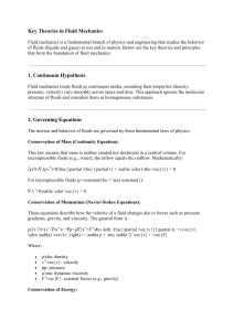 Fluid Mechanics Key Theories