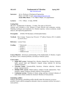 Fundamental of Vibration Course Syllabus