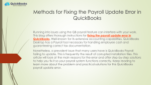 Fix QuickBooks Payroll Update Error: Methods & Solutions