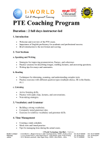 PTE Coaching Program Outline