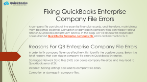 Fixing QuickBooks Enterprise Company File Errors