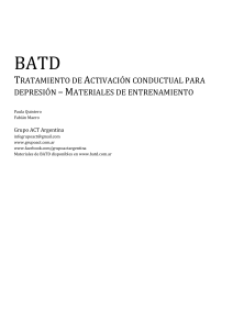 BATD: Tratamiento de Activación Conductual para Depresión