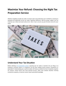 Choosing the Right Tax Preparation Service