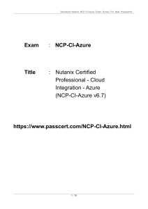 Nutanix NCP-CI-Azure Exam Dumps: Practice Questions