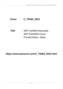 SAP C_TS462_2023 Exam Dumps: Sales Certification Prep