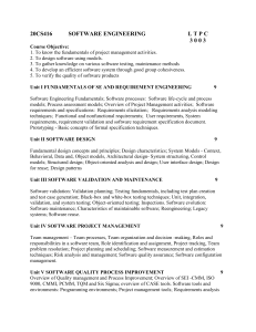 Software Engineering Course Syllabus