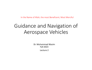 Aerospace Vehicle Guidance Lecture Slides