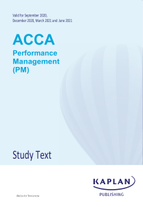 ACCA Performance Management (PM) Study Text