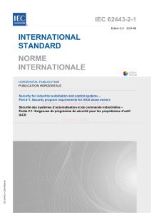 IEC 62443-2-1: Security for Industrial Automation