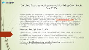 QuickBooks Error 22304 Troubleshooting Manual