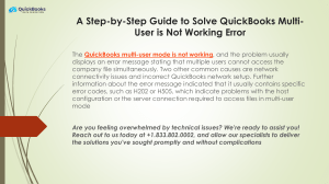 QuickBooks Multi-User Error Fix Guide