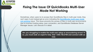 Fix QuickBooks Multi-User Mode Issues