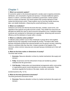 Economic Systems & Governance: Chapter 1