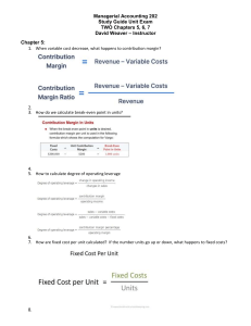 Managerial Accounting Study Guide: Chapters 5, 6, 7