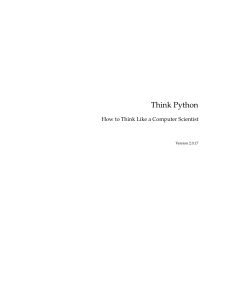 Think Python: How to Think Like a Computer Scientist