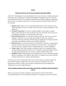 IAS 16, 2, 20, 38: Asset Measurement & Accounting Standards