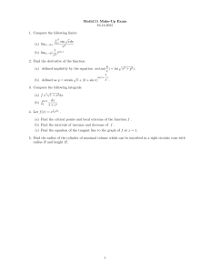 Math111 Make-Up Exam: Limits, Derivatives, Integrals