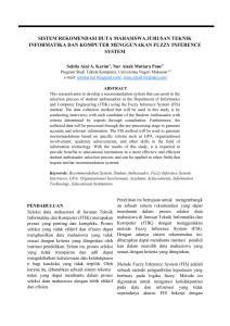 Sistem Rekomendasi Duta Mahasiswa dengan Fuzzy Inference System