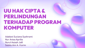 UU Hak Cipta & Perlindungan Program Komputer