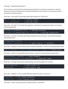 C++ Supermarket System Code Snippet