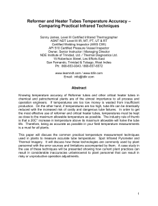 Reformer Tube Temperature Accuracy: Infrared Techniques