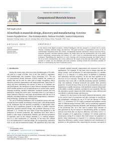 AI in Materials Design, Discovery & Manufacturing: A Review