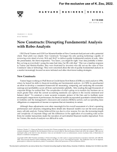 New Constructs: Disrupting Fundamental Analysis Case Study