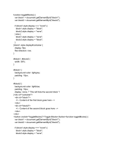 Toggle Blocks HTML CSS JavaScript