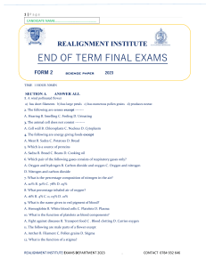 Form 2 Science Exam Paper