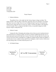 Hand-Crank Phone Charger Project Proposal