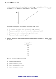 Physics Exam: Measurement Techniques