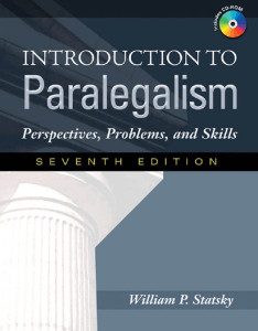 Introduction to Paralegalism Textbook