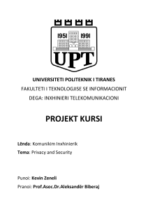 Projekt Kursi: Privatësia dhe Siguria