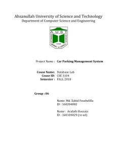 Car Parking Management System Project Report