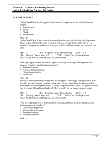 Critical Care Nursing Practice Test Questions