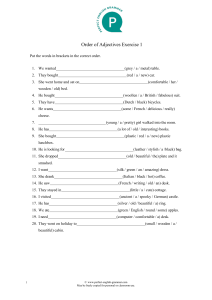 Adjective Order Worksheet: English Grammar Practice