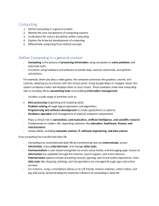 Introduction to Computing: Concepts and Components