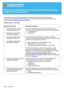 Cambridge Global Perspectives Submission Guide