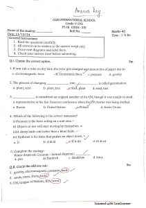 Grade 5 EVS Exam Paper: Science Concepts